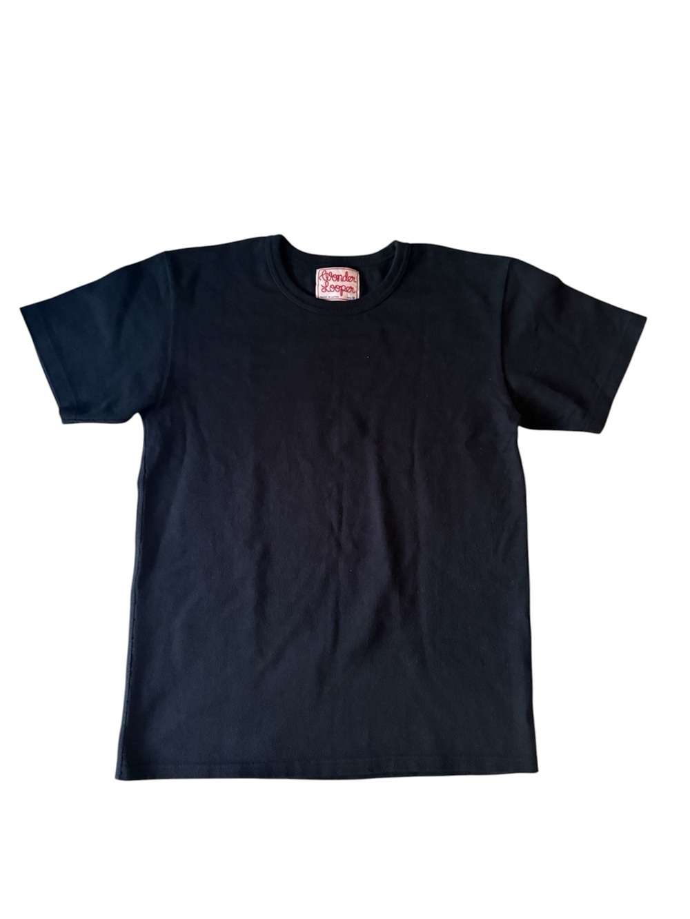 Wonder Looper Heavyweight T-Shirt Black Cotton Made In Japan Size Medium EUC